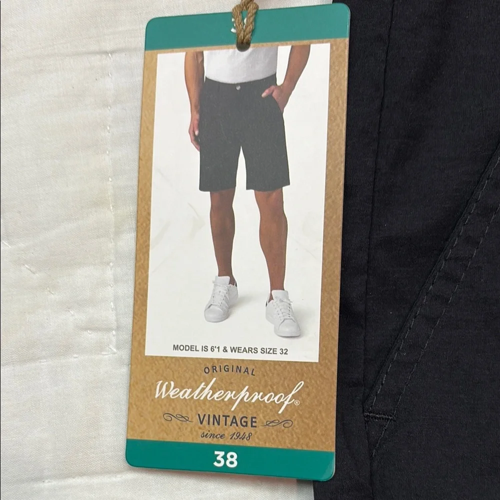 NWT Weatherproof Black Packable Hybrid Trail Shorts Quick Dry Stretch 10.5